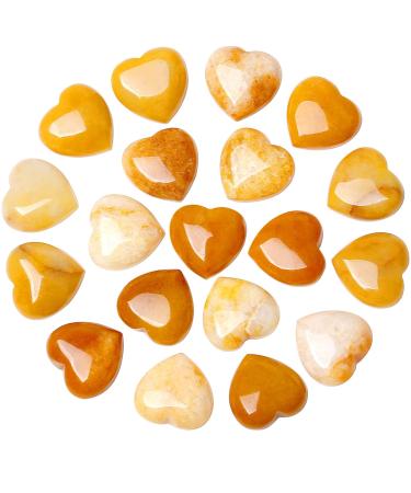 Xiannvxi 10 PC yellow Aventurin crystals stones heart stone love healing crystal gemstones set polished natural happiness