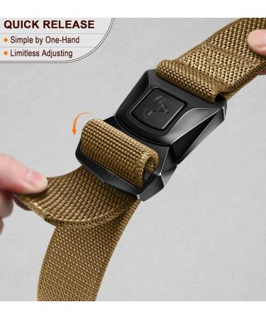 Bulliant Tactical Belt Quick Lock - Military Hike Work Belt 3.8cm Heavy Seat Belt Schnalle Bronze 3386 Adjustable 135cm (42-46) - Buy Online on GoSupps.com