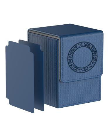 Bheddi Card Deck Box compatible with Yu-Gi-Oh! Cards Card Holder Cases with 2 Dividers per Holder Large Size Fit 100+ Cards Without Sleeves (Spellbinding Circle Blue)