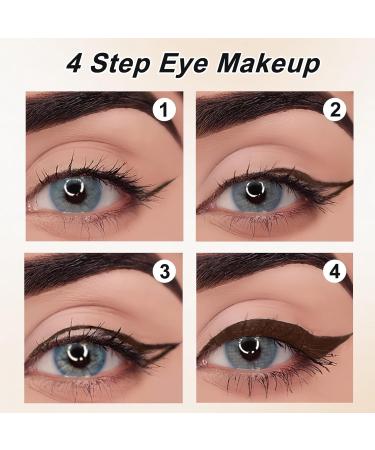 KHDULQ 2 pieces eye pencil eyeliner waterproof matte QuickDry eyeliner waterproof dirtrepellent long lasting liquid eyeliner quickdrying for eye makeup makeup women brown - Buy Online on GoSupps.com