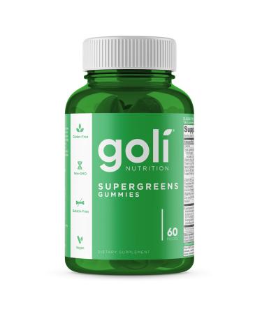 Goli Nutrition Supergreens Gums 60 Vegan Gums Gelatin Free Gluten Free Vegetarian Soy-Free Non-GMO