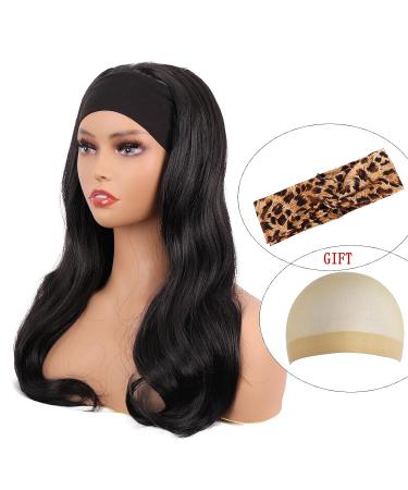 MapofBeauty 24 Synthetic Curly Hair Headband Wig - Long Heat Resistant Style (Black) - Buy Online on GoSupps.com