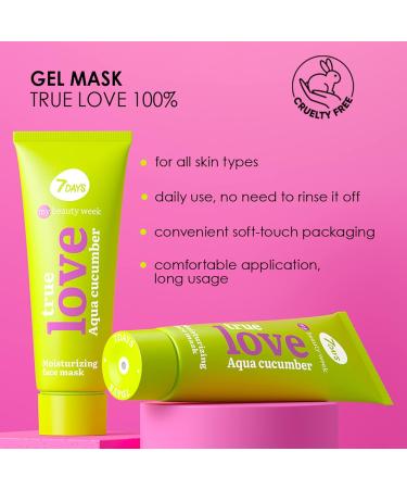 7DAYS Moisturizing Face Mask with Bamboo and Cucumber Extracts | Smoothing and Hydrating Facial Mask with Lifting Effect for Women | Korean Skincare for All Skin Types 80 ml TRUE LOVE - Buy Online on GoSupps.com