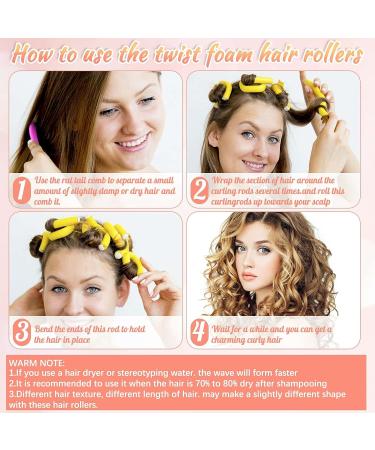 30Pcs Flexible Curling Rods Heatless Hair Rollers - 3 Sizes Foam Curlers for Short & Long Hair - Buy Online on GoSupps.com