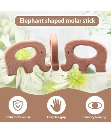 Baby Wooden Elephant Teether Pendant - Food Grade DIY Jewelry Necklace & Play Gym Pack of 10 - Buy Online on GoSupps.com