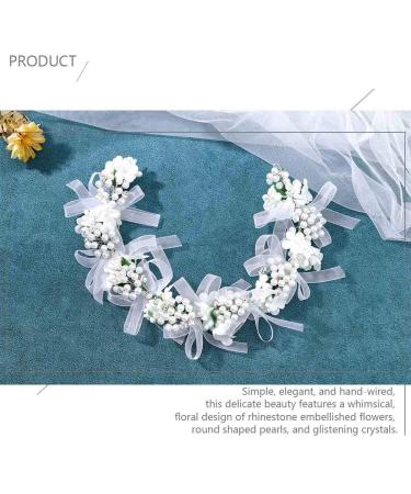 Shop IYOU Princess White Flower Headpiece | Pearl & Crystal Bridal Hair Accessories for Flower Girl | International Shipping - Buy Online on GoSupps.com