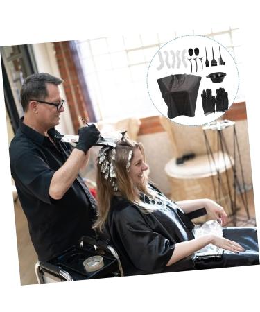 Ipetboom 1 Set Hair Coloring Tools Hair Dye Mixing Bowl Hair Coloring Comb Hair Dye Comb Hair Dye Brush Barber Cape Hair Coloring Bowl Hair Dye Cape Hair Dye Tools Shawl Plastic Baking Oil 20.5x6cm Black - Buy Online on GoSupps.com