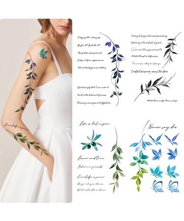 ROARHOWL words temporary tattoos for women and men Inspirational  proverb  Bible  religion  gospel  text  words Exquisite and aesthetic temporary tattoos fake tattoo kit (Design 3)
