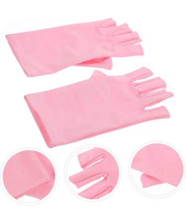 SOESFOUFU 1 Pair Nail Gloves Led Gloves Anti-uv Protective Gloves Anti-uv Gloves for Gel Nail Lamp Gloves for Sun Protection for Women Nail Art Supplies Moisturizing Accessories Pink Spandex - Buy Online on GoSupps.com