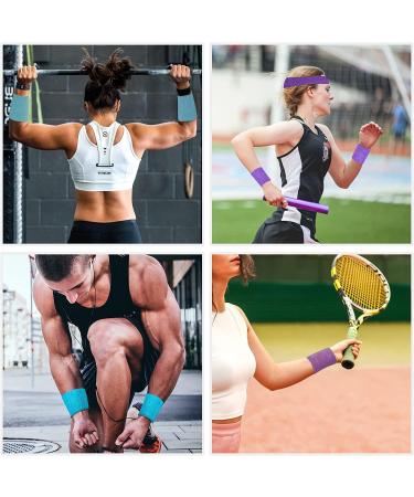 Buy Belerry 6-Piece Welding Bands Set for Men & Women | Sports Forehead & Bracelets in Blue & Purple International Shipping Available - Buy Online on GoSupps.com