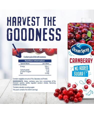 Ocean Spray Classic Cranberry Juice 1L - No Added Sugar - Pack of 1 - Buy Online on GoSupps.com