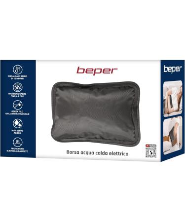 BEPER P203TFO001 Electrical Hot Water Bottle - Max Temp 58 C No Water Fill Safe Protective System (Black) - 1 Piece - Buy Online on GoSupps.com