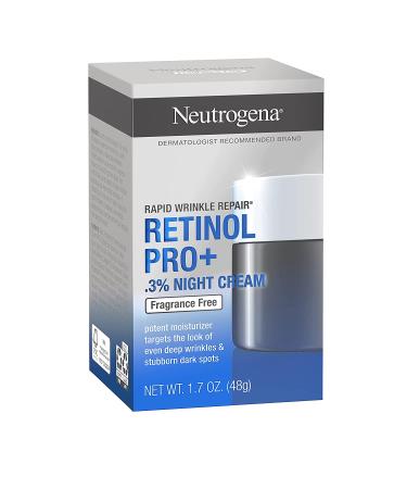 Neutrogena Rapid Wrinkle Repair Retinol Pro+ Night Moisturizer 1.7 oz - Anti-Aging Face Cream with 0.3% Retinol - Fragrance & Paraben-Free - Buy Online on GoSupps.com
