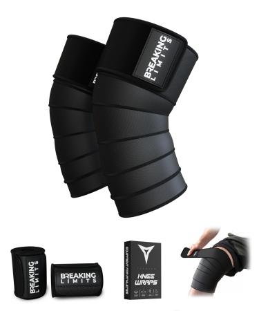 Breaking Limits Kniebandage strength sport - knee tandages for powerlifting gym strength training and bodybuilding - Knee Sleeves Wraps 200cm (couple) - Buy Online on GoSupps.com