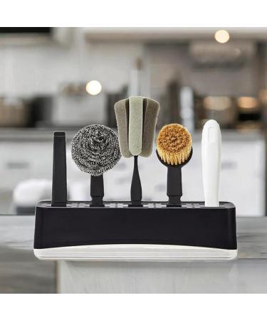 Ioensy Kitchen Cleaning Brush Dish Brushes Sponge Brush with Drain Rack for Home Counters - Buy Online on GoSupps.com