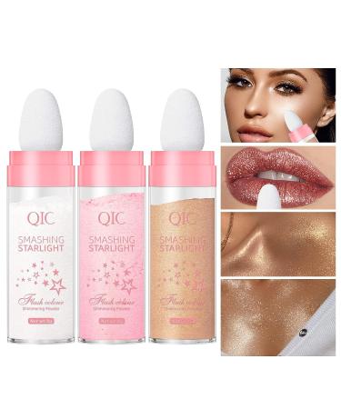 AZLESLOG 3 Colors Fairy Highlighter Powder Stick Set - Shimmer Glitter Powder for Hair, Face & Body Glow - Buy Online on GoSupps.com
