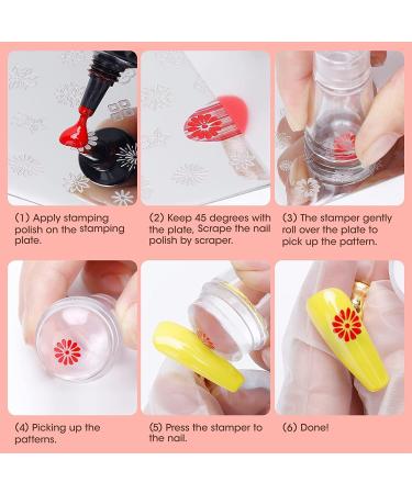 Double Sided Clear Silicone Nail Art Stamper Set with Scraper - Perfect for DIY Manicures - Buy Online on GoSupps.com