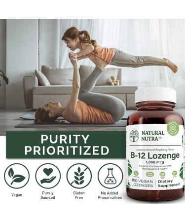 Natural Nutra Vitamin B12 Supplement Helps to Increase Energy Levels Essential for Healthy Nervous System Helps to Improve Mood & Mental Health Supports Cardiovascular System 100 Lozenges 100 Count (Pack of 1) - Buy Online on GoSupps.com