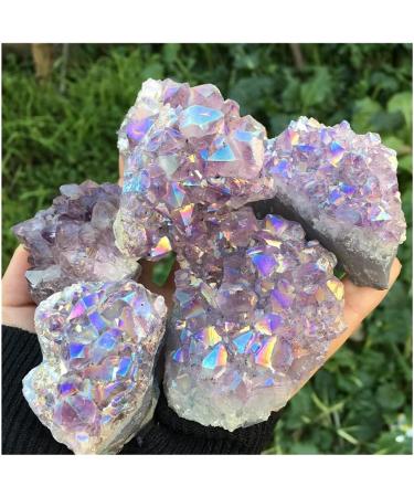 Decorative Ornaments Cute Rainbow Angel Halo Amethyst Cluster Natural Quartz Crystal Rough Stone 's Gift Stone Mineral Specimen - Buy Online on GoSupps.com
