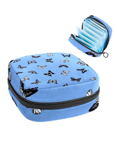 Butterfly Print Pattern Sanitary Napkin Storage Bag Portable Period Kit Bag Pad Pouches for Period Menstrual Cup Bag with Zipper Sanitary Pad Pouch for Women Teen Girls Ladies Color 3