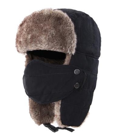 Connectyle Trooper Trapper Hat Warm Winter Hats Hunting Hat with Mask Ear Flaps Black - Buy Online on GoSupps.com
