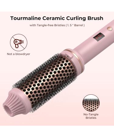 Thermal Brush 38mm - Hot Air Styling & Curling Brush with LCD Display | Volume Boosting Round Brush for Women - Perfect Travel Gift in Pink - Buy Online on GoSupps.com