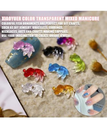 Fish Nail Charms 50PCS Mixed Colors 3D Cute Goldfish Nail Art Charms Resin Nail Jewellry Ornaments for Women Girls Nail Art Design Decorations Crafts DIY - Buy Online on GoSupps.com