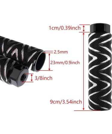 Zelerdo 4 Pack Aluminum Bike Pegs | Foot Pedals for 3/8 inch Axles | Black/Silver | 100x28 mm - Buy Online on GoSupps.com