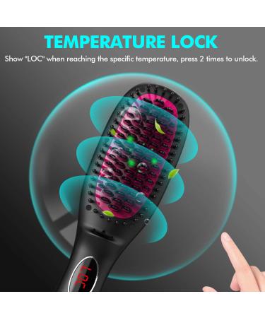 MiroPure Ionic Hair Straightener Brush - Fast Heating Ceramic, 11 Temp Control, Professional Styling for Straightening or Curling (Black) - Buy Online on GoSupps.com