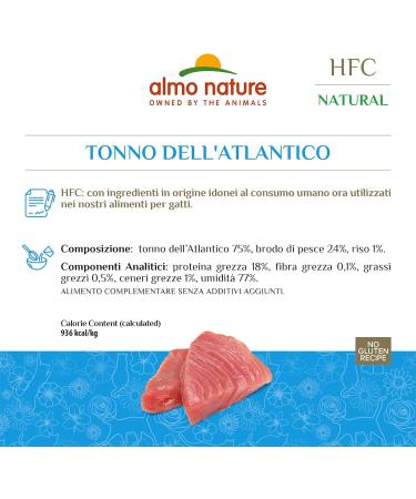Almo Nature HFC Natural Megapack Wet Food for Cats - Atlantic Tuna - (6 cans of 70 g) - Buy Online on GoSupps.com