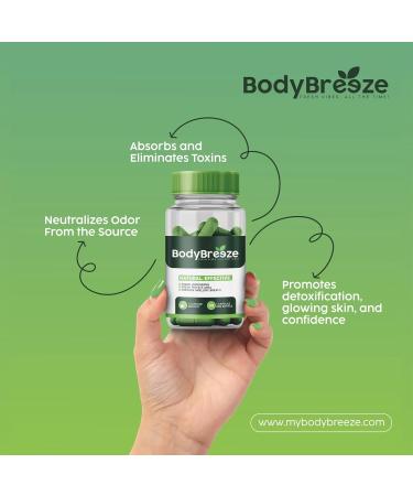 BodyBreeze Internal Deodorant Supplement | Natural Chlorophyll 90 Capsules for Body Odor Control Gut Health and Fresh Breath | Vegan Detox Support & Skin Health | Odor Eliminator for Men & Women - Buy Online on GoSupps.com