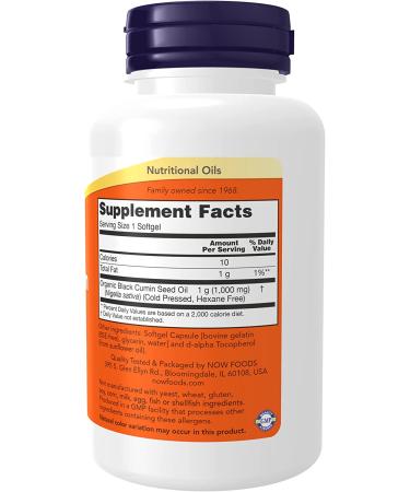 Now Foods Black Cumin Seed Oil 1000 mg - 60 Softgels | Natural Health Support - Buy Online on GoSupps.com