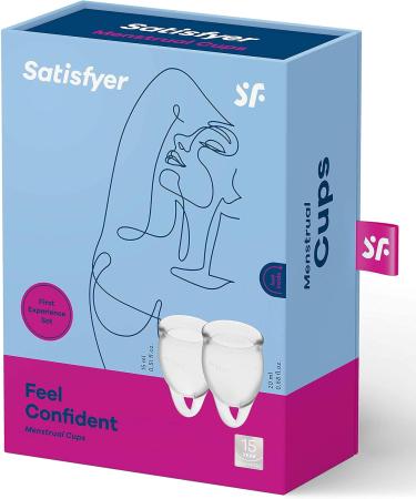 Satisfyer Menstrual Cup Set - Reusable & Sustainable 2-Piece (15ml & 20ml) | Easy Clean Transparent | Feel Confident - Buy Online on GoSupps.com