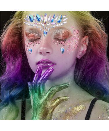 Siquk 10 Sets Mermaid Face Jewels and Chunky Glitter Combo - Perfect for Festival and Rave Parties - Buy Online on GoSupps.com