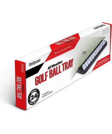 GoSports All-Weather Golf Ball Tray - 24 Ball Capacity - Compatible with Hitting Mats - Black/Green - Buy Online on GoSupps.com
