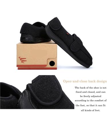 Diabetic Walking Shoes for Fat Swollen & Wide Feet - Adjustable Unisex Black (Men 11.5 - Buy Online on GoSupps.com
