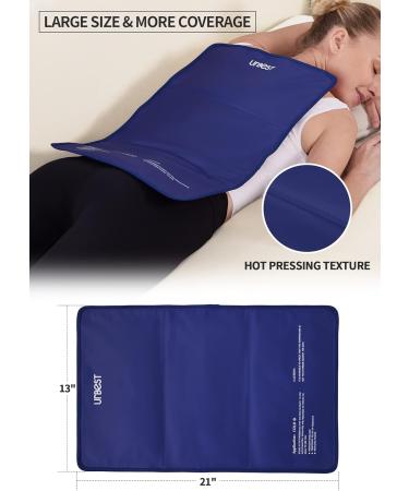 Large Reusable Gel Ice Pack Wrap for Injuries - Cold Therapy for Back, Neck, Knee, Shoulder & Ankle - 13x21 - Navy - Buy Online on GoSupps.com