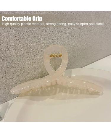 Off-White Large Jelly Hair Claw Clips for Women - Recycled Plastic Matte Butterfly Clip Hair Accessory - Buy Online on GoSupps.com