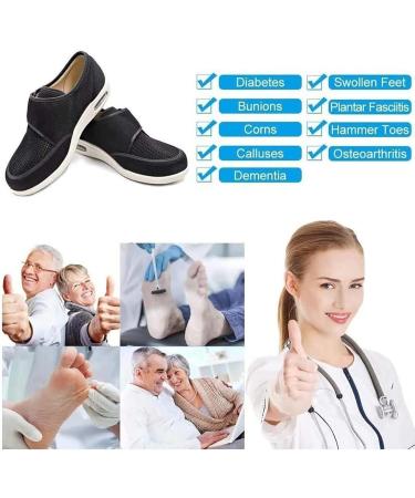 Men's Extra Wide Diabetic Shoes for Swollen Feet - Adjustable Arthritis Orthopedic Sneakers - Blue, Size 8 - Buy Online on GoSupps.com