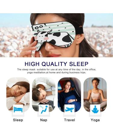 Cute Cow Sleep Mask | Comfortable Eye Mask for Travel & Sleeping | Light Blocking Blindfold with Adjustable Strap - Buy Online on GoSupps.com