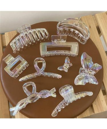 xbiez Elegant Hair Clips with Aurora Butterfly Hair Claw Clip Princess at Large Strong Hold Catch Barrettes Hair Styling Tool Colorful big butterf - Buy Online on GoSupps.com