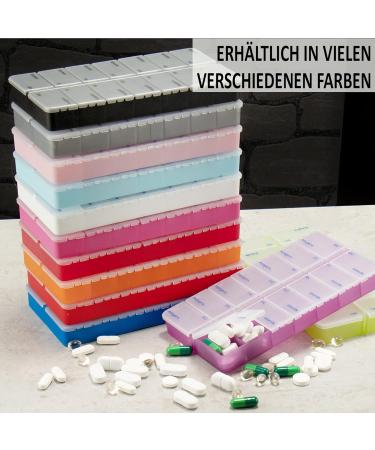 Com-Four Drug Doser | 7-Day Pill Organizer - 2 Compartments - Medication Storage Box - Weekly Tablet Box - White - Buy Online on GoSupps.com