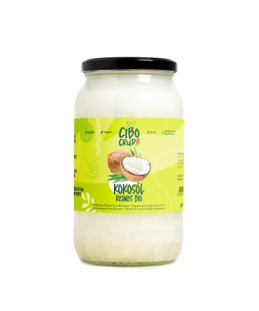 Organic coconut oil native and cold -pressed - 1 lt.Coconut oil organ liquid for hair skin and baking or cosmetics.Virgin Organic Coconut Oil for Hair.1 l (1 Pack)