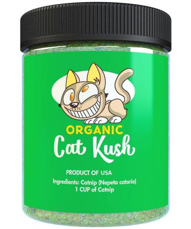 Cat Kush Organic Catnip, Safe Premium Blend Perfect for Cats, Instilled with Maximized Potency Your Kitty is Sure to Go Crazy for 1 Cup