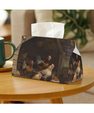 Tissue Box Cover Tissue Box Holder Roast Chicken Hen Farm Print Tissue Holder Travel Tissue Packs Facial Paper Holder Decorative Holder - Buy Online on GoSupps.com