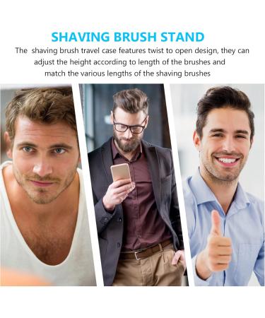 Beavorty Makeup Brush & Shaving Brush Set - 2PC Travel Stand Adjustable Holder Plastic Tube for Perfect Grooming - Buy Online on GoSupps.com
