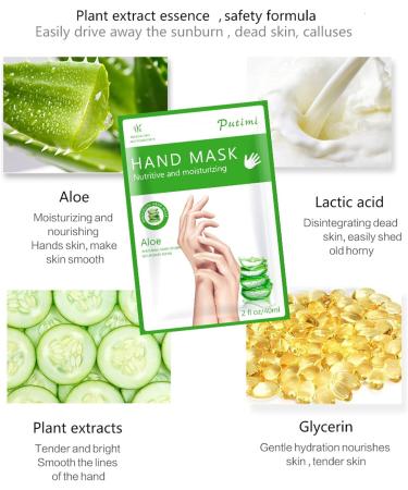Hand Moisturiser Gloves 3Pcs Hand Masks for Dry Hands Plant Extracts for Dry Aging Cracked Hands Intense Skin Nutrition Hand Cream Mask Whitening and Anti aging Repair Rough Skin (Aloe Vera) - Buy Online on GoSupps.com