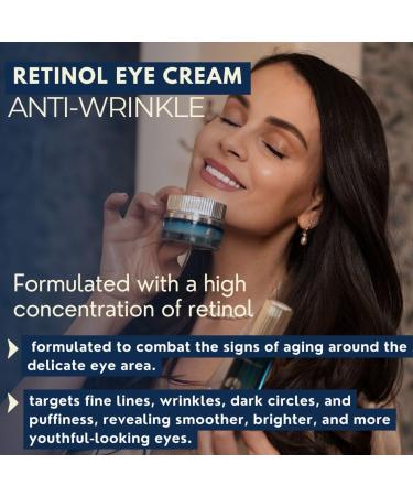 Retinol Eye Cream - Anti-Aging & Anti-Wrinkle Remedy for Puffiness & Fine Lines - 1.05 fl oz | International Shipping Available - Buy Online on GoSupps.com
