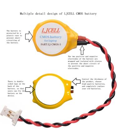 CMOS ML1220 Battery for DELL XPS 13/15 | BIOS RTC Battery with 2 Wire Cable & Connector | 1-Pack Compatible with 9343 9350 9360 9365 - Buy Online on GoSupps.com