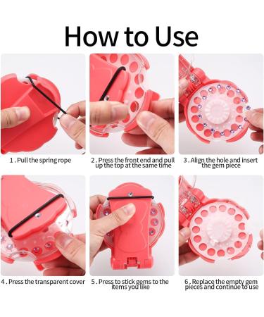 Hair Bedazzler for Girls Hair Bedazzler Kit with 180 Hair Gems Hair Styling Tool Hair Gem Stamper Girls Hair Accessories for Girls Women Pink-A - Buy Online on GoSupps.com